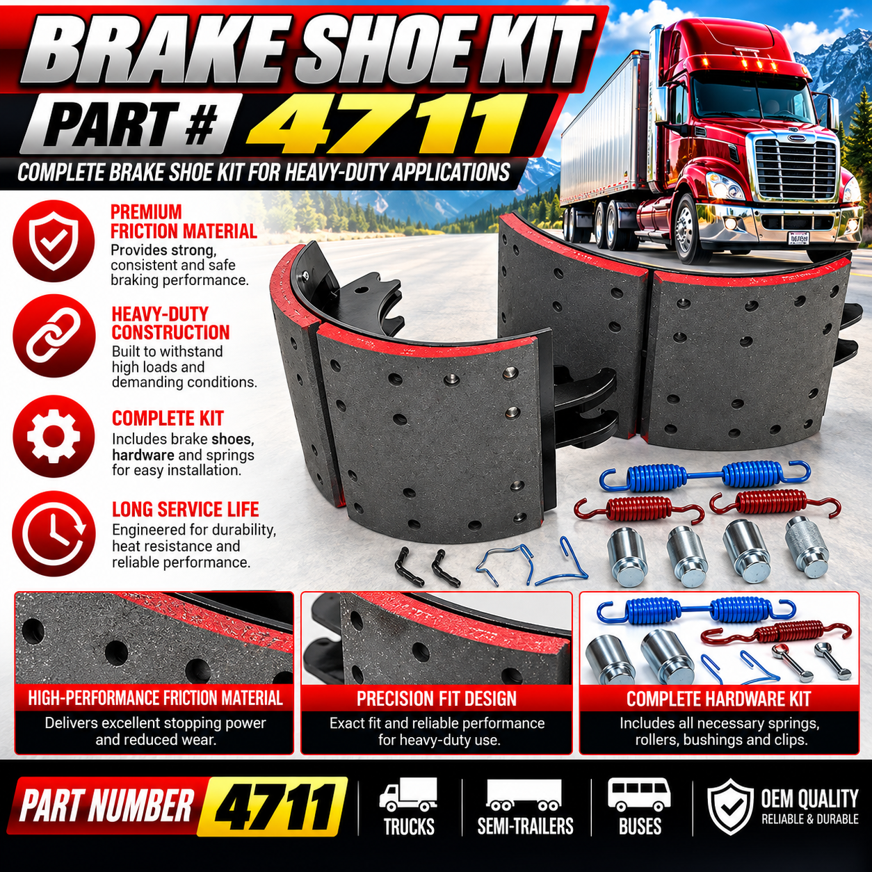 Brake Shoes- 4711