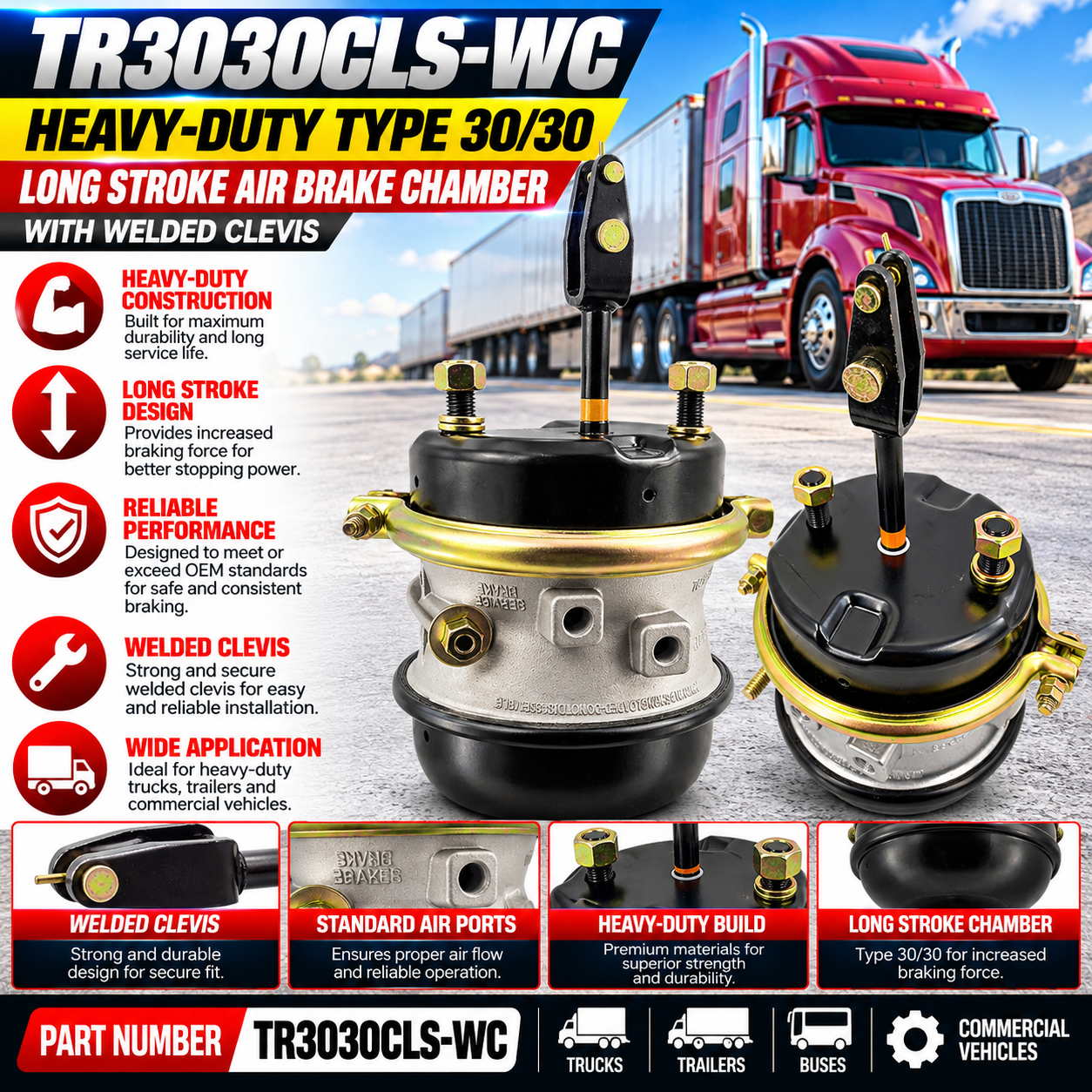 Brake Chamber- T3030CLS-WC