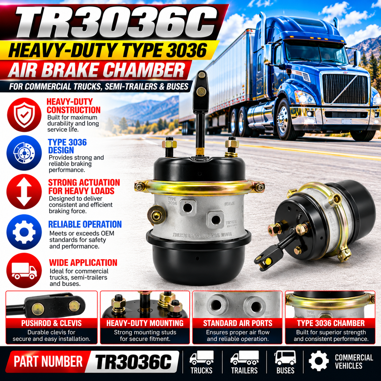 Brake Chamber- T3036CWC